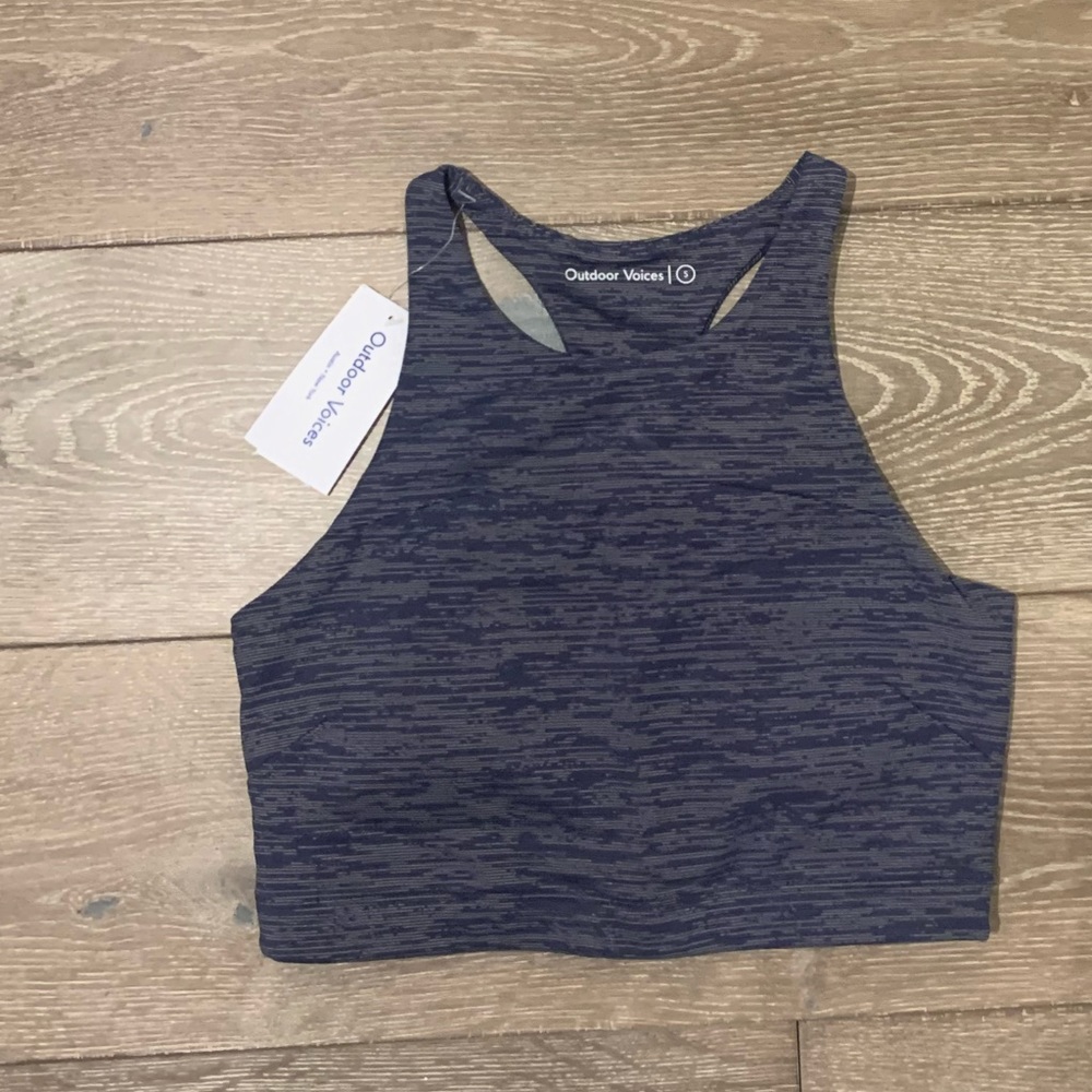 Outdoor Voices Navy Tech Sweat Bra - NWT!